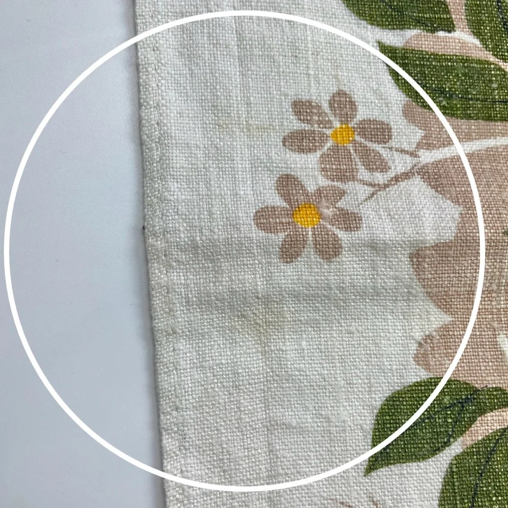 Vintage Tea Towel‎ Pear Print Retro Fruit Branches Produce Kitchen Linens Orange